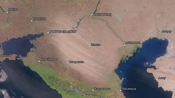 Накрывшую Ставрополье пылевую бурю сфотографировал спутник